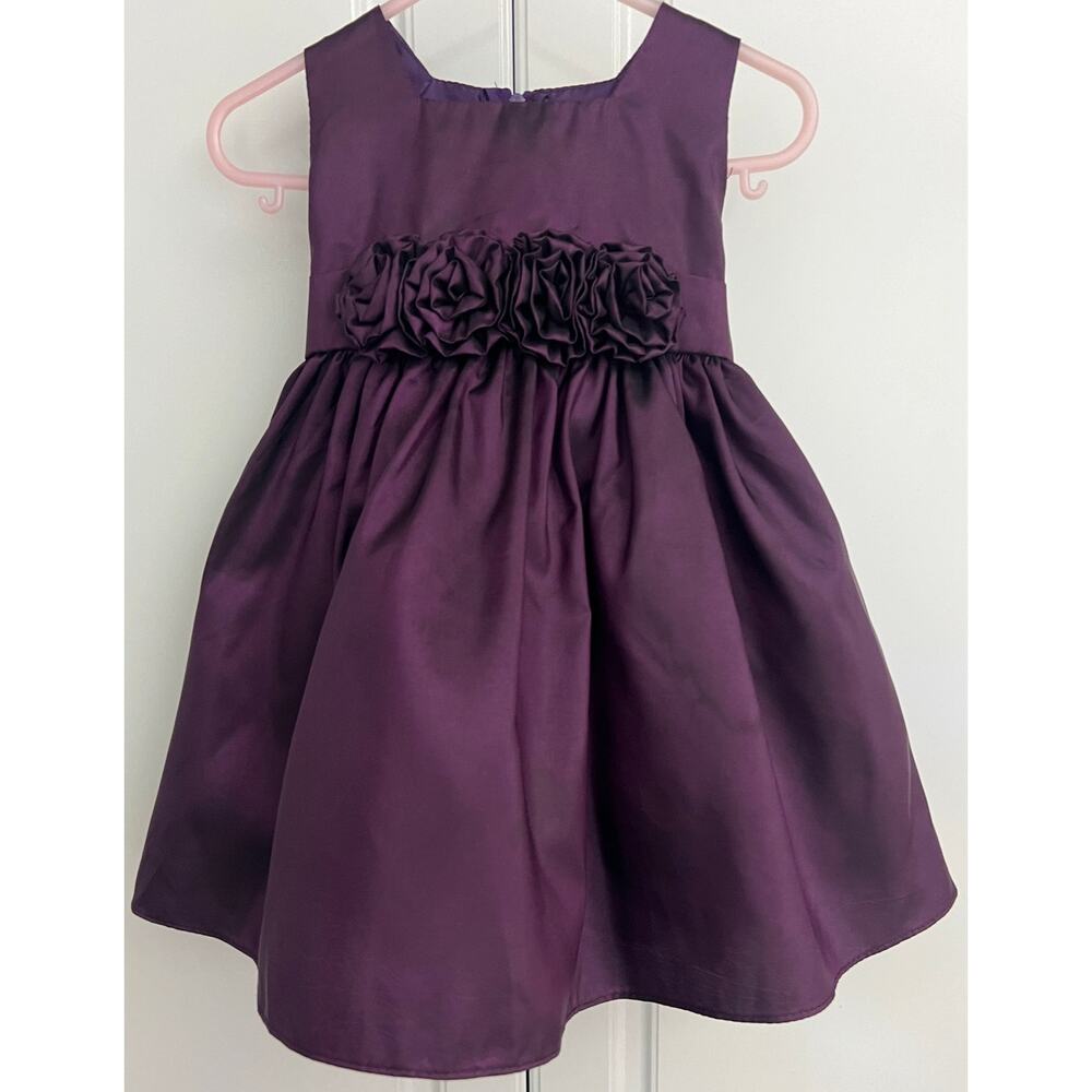 Sweet Kids USA Purple Dress with Rosettes Infant Girl Size M (18M-24M)